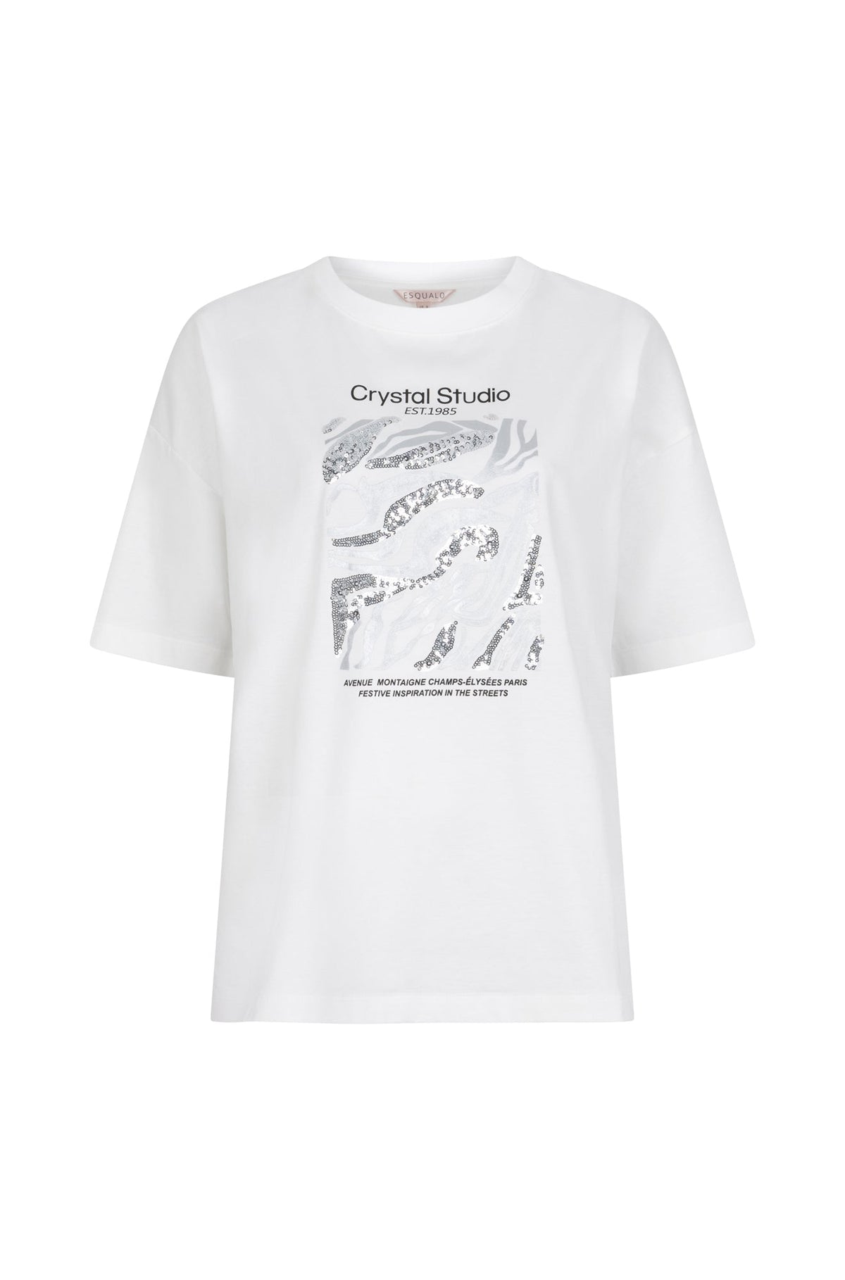 T-Shirt pour femme par Esqualo | W2505715 Blanc Cassé | Boutique Vvög, vêtements mode pour homme et femme