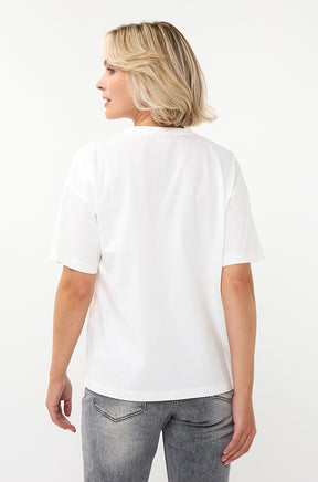 T-Shirt pour femme par Esqualo | W2505715 Blanc Cassé | Boutique Vvög, vêtements mode pour homme et femme