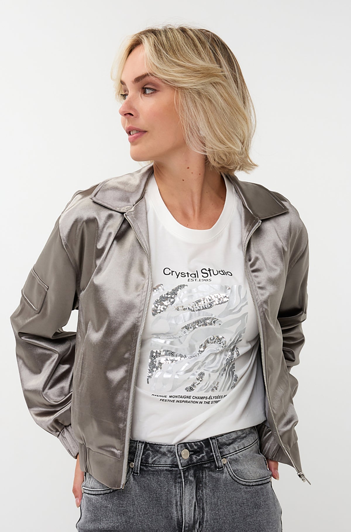 Veste pour femme par Esqualo | W2510737 Argent | Boutique Vvög, vêtements mode pour homme et femme