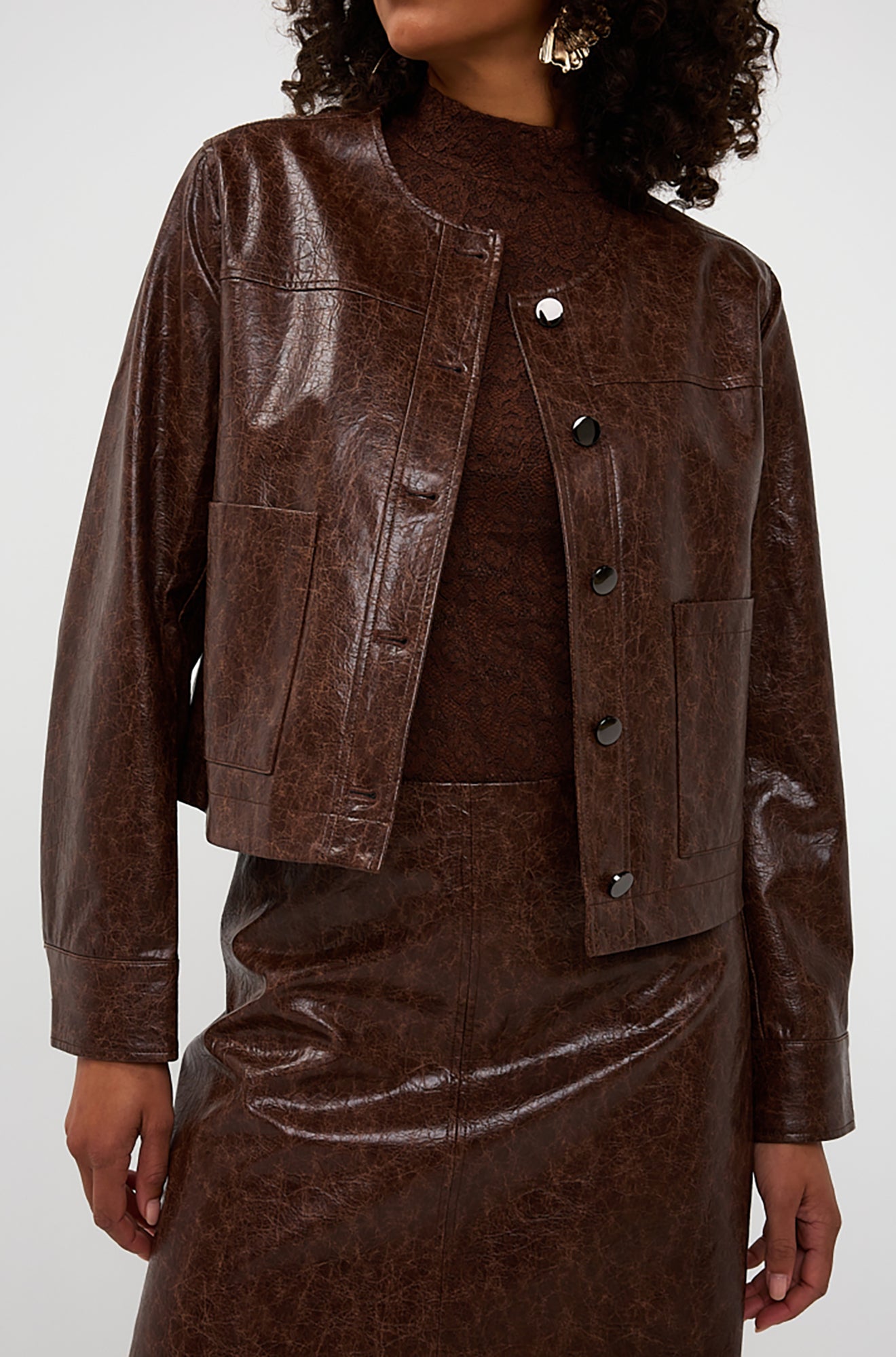 Jacket boutonné pour femme par Esqualo | W2511700 Chocolat | Boutique Vvög, vêtements mode pour homme et femme
