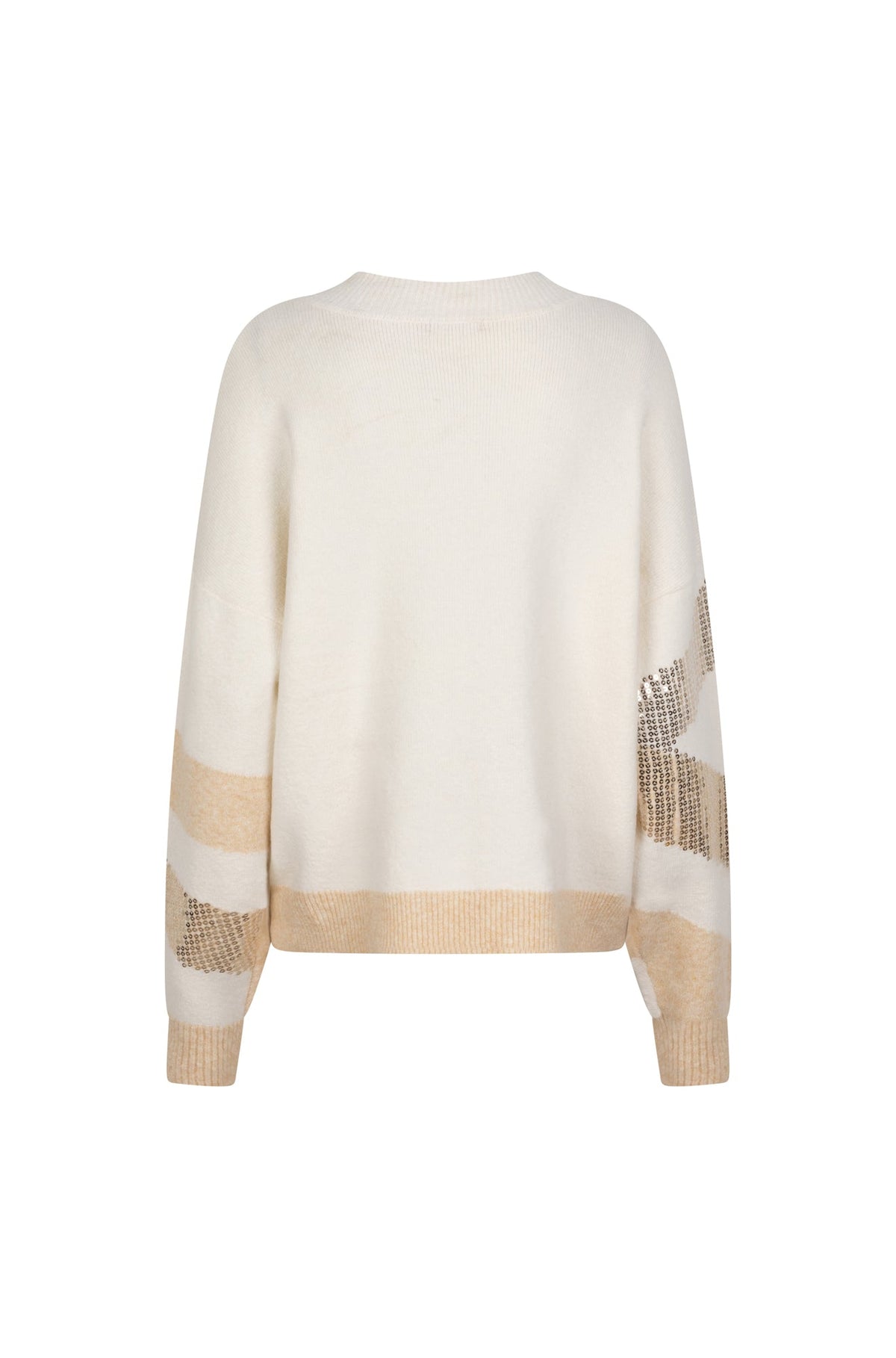 Chandail manches longues pour femme par Esqualo | W2527705 Blanc Cassé/Sable | Boutique Vvög, vêtements mode pour homme et femme