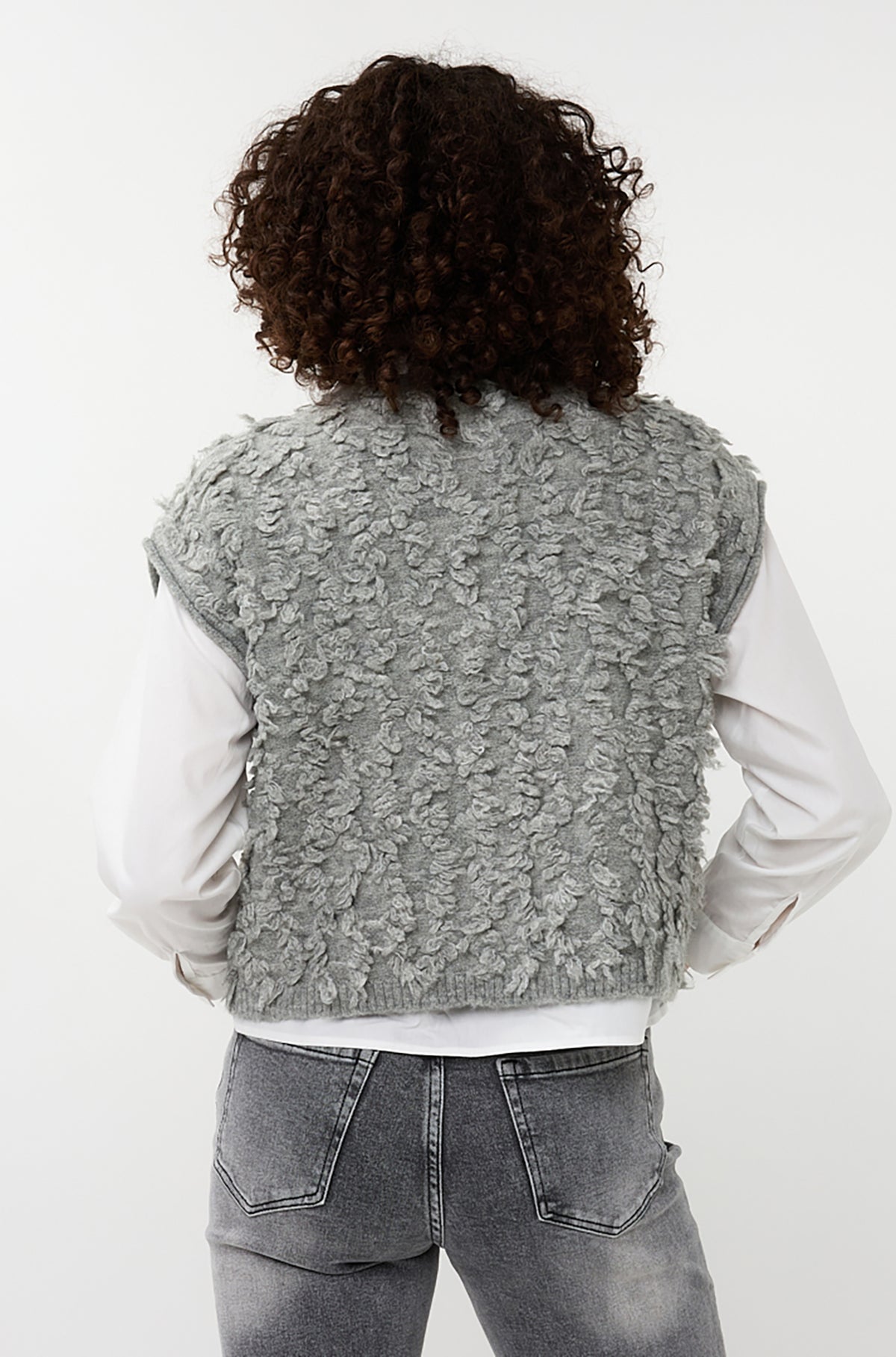 T-Shirt velue et boutonné pour femme par Esqualo | W2527714 Gris | Boutique Vvög, vêtements mode pour homme et femme