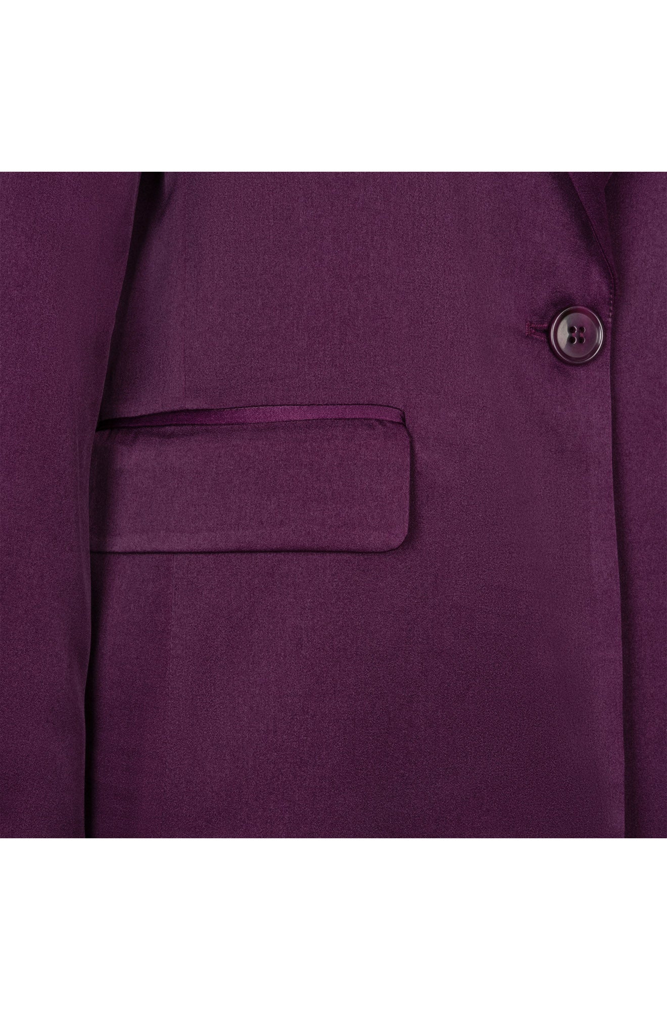Veston prune avec bouton foncé, poche à rabat et tissu tissé lisse pour femme par Esqualo, en gros plan