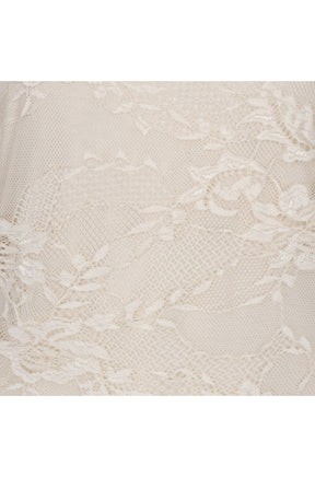 Women's ivory long-sleeve blouse, detail view by Esqualo