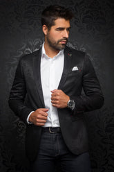 Blazer for men by Au Noir | WILLIAM_JACQUARD Grey Black/Black | Boutique Vvög, complete inventory of the Au Noir brand