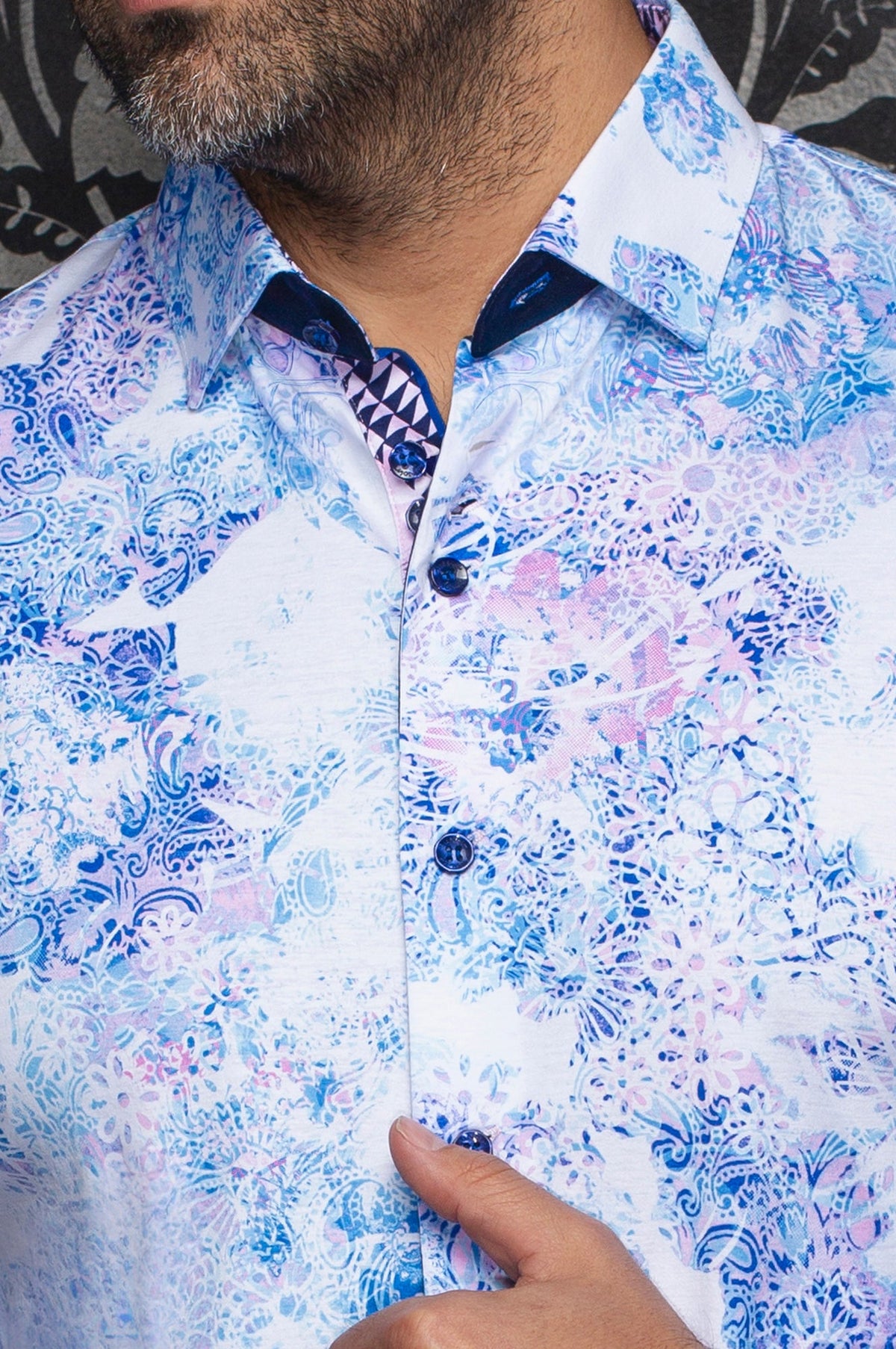 Chemise manches longues en Knit extensible pour homme par Au Noir | WISTERIA Rose | Boutique Vvög, inventaire complet de la marque Au Noir