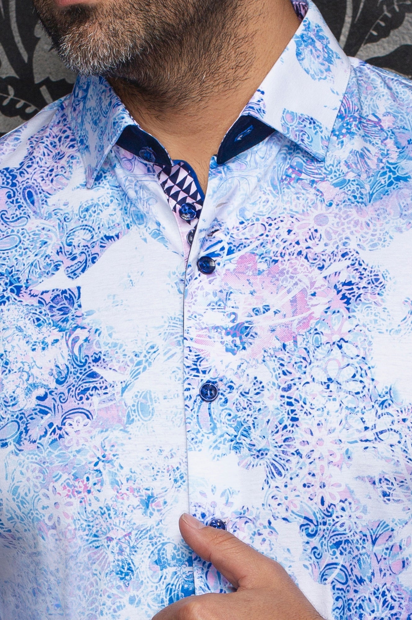 Chemise manches longues en Knit extensible pour homme par Au Noir | WISTERIA Rose | Boutique Vvög, inventaire complet de la marque Au Noir