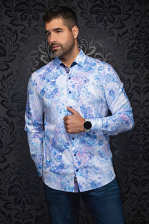 Chemise manches longues en Knit extensible pour homme par Au Noir | WISTERIA Rose | Boutique Vvög, inventaire complet de la marque Au Noir
