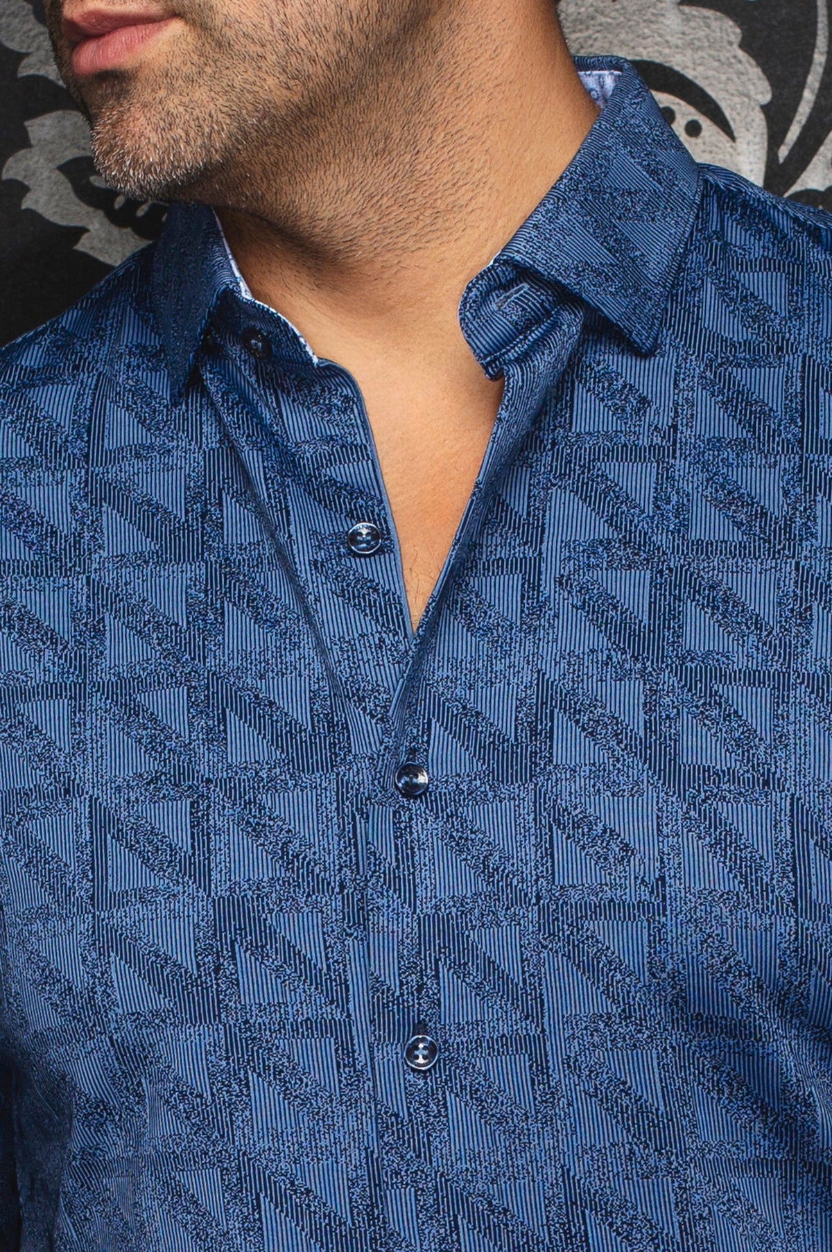 Chemise manches longues en Knit extensible pour homme par Au Noir | YUCCA Marine | Boutique Vvög, inventaire complet de la marque Au Noir