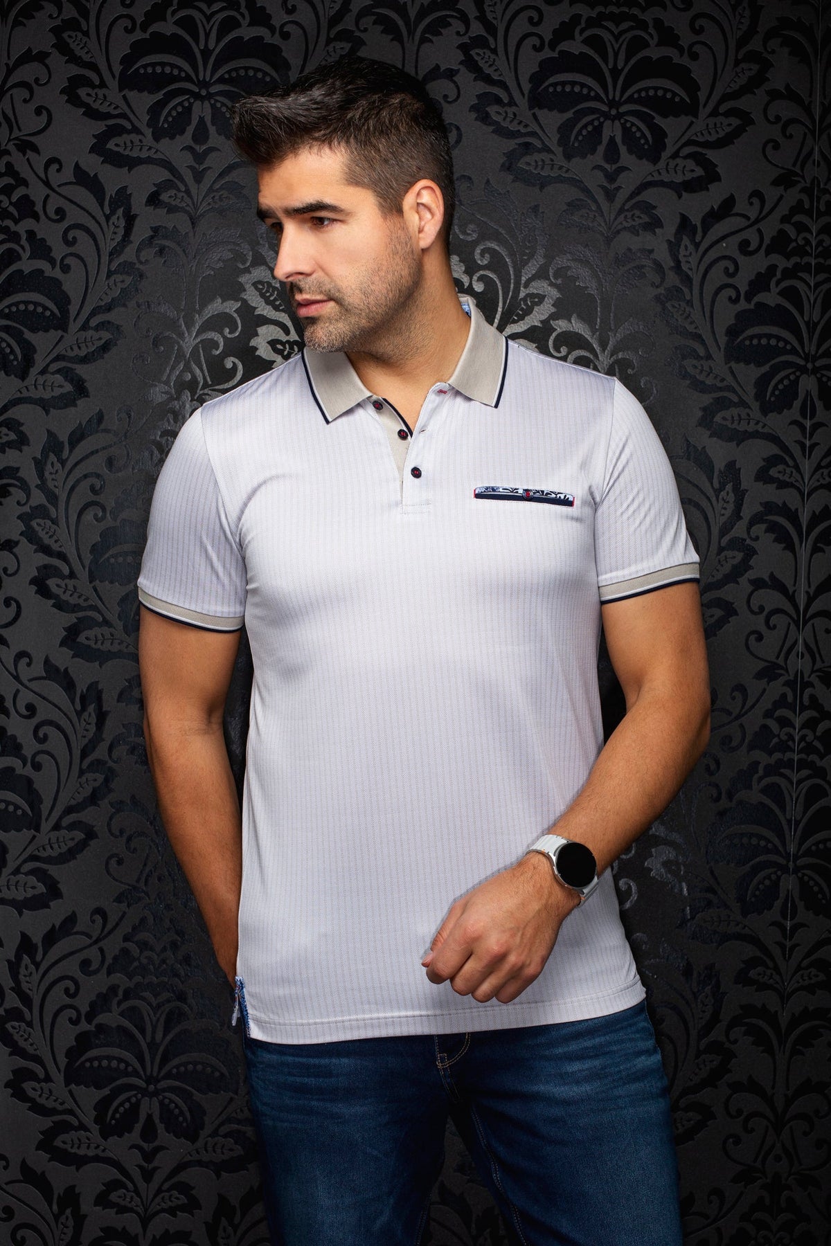 Polo pour homme par Au Noir | ZAGORA Sable | Boutique Vvög, inventaire complet de la marque Au Noir