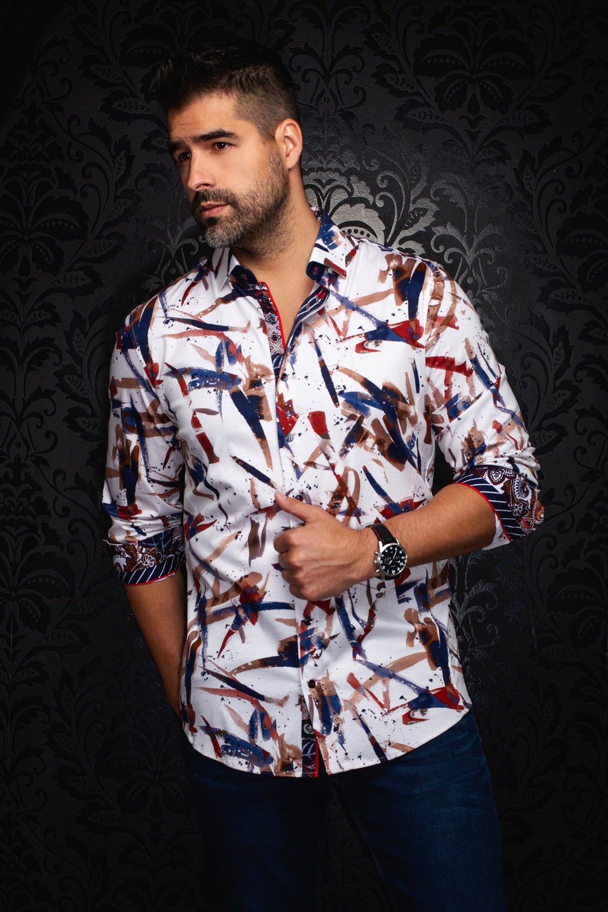 Chemise manches longues en Knit pour homme par Au Noir | ZANDER Beige | Boutique Vvög, inventaire complet de la marque Au Noir