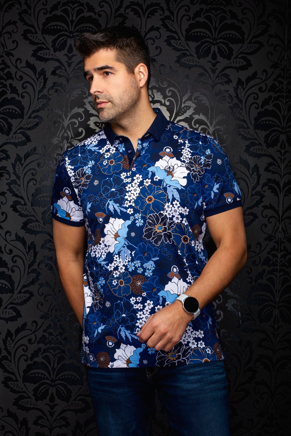 Polo pour homme par Au Noir | ZANZIBAR Marine | Boutique Vvög, inventaire complet de la marque Au Noir