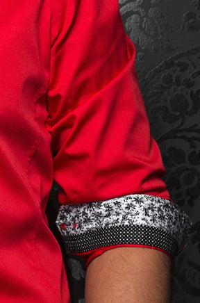 Chemise manches courtes en coton extensible pour homme par Au Noir | ALONSO (SS) Rouge | Boutique Vvög, inventaire complet de la marque Au Noir