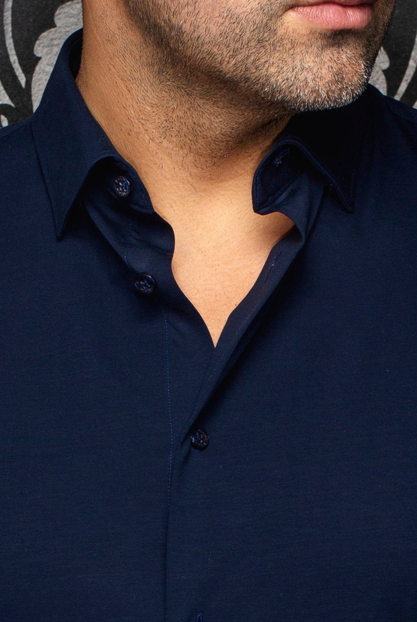 Chemise manches longues en Knit pour homme par Au Noir | ALEXANDER SLD Marine Foncé | Boutique Vvög, inventaire complet de la marque Au Noir