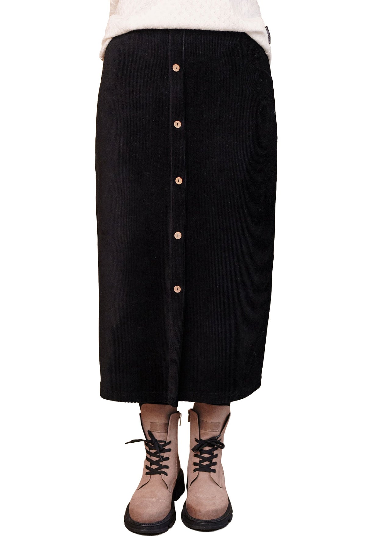 Jupe pour femme par Rien ne se perd, tout se crée | Pruche Corduroy noir | Boutique Vvög, vêtements mode pour homme et femme