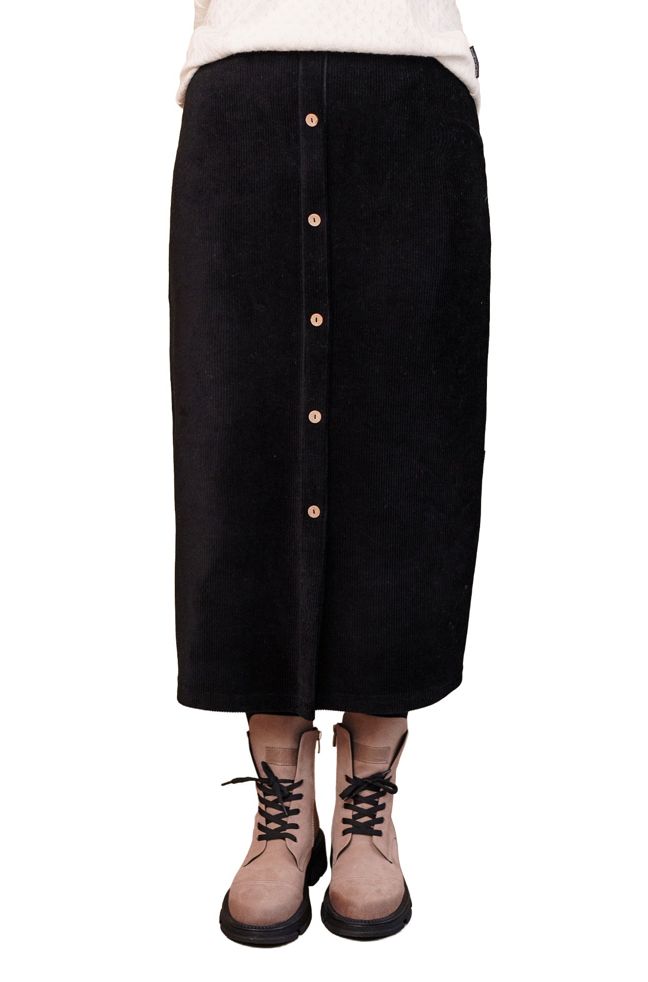 Jupe pour femme par Rien ne se perd, tout se crée | Pruche Corduroy noir | Boutique Vvög, vêtements mode pour homme et femme