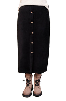 Jupe pour femme par Rien ne se perd, tout se crée | Pruche Corduroy noir | Boutique Vvög, vêtements mode pour homme et femme