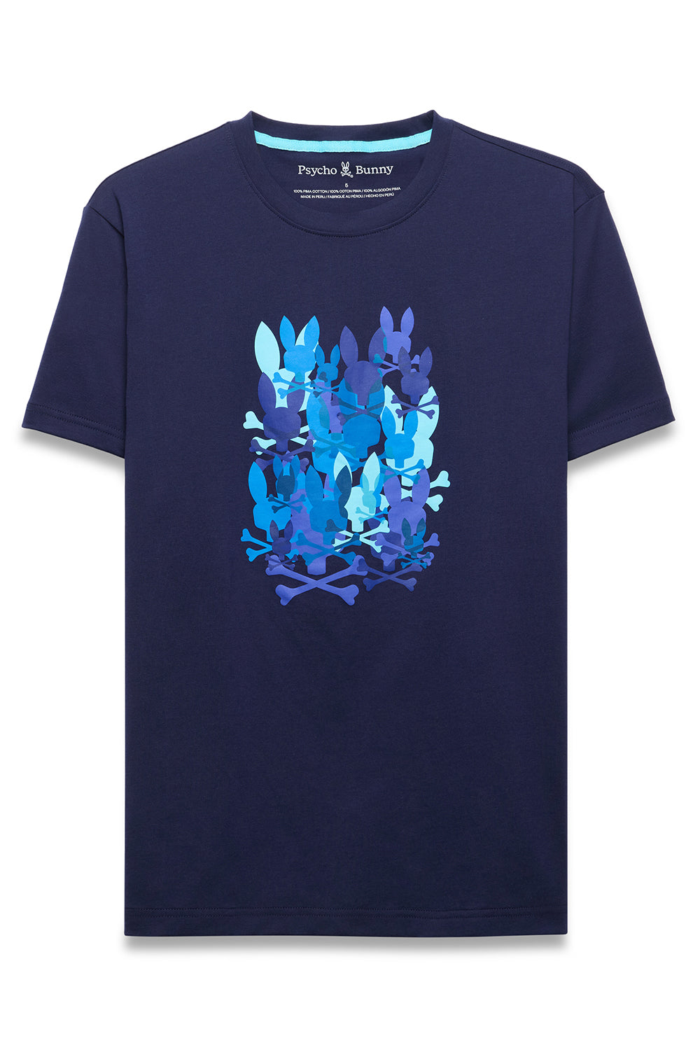 T-Shirt pour homme par Psycho Bunny | MT0200285 Bleu Du Soir | Boutique Vvög, vêtements mode pour homme et femme