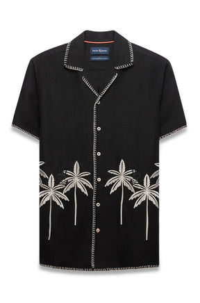Chemise manches courtes pour homme par Psycho Bunny | MT0300139 Noir | Boutique Vvög, vêtements mode pour homme et femme