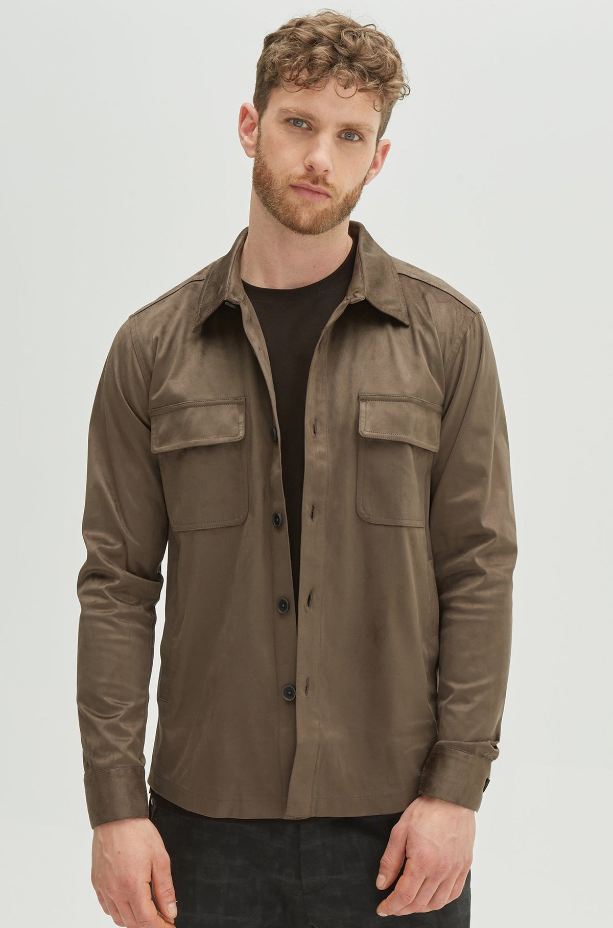 Surchemise avec poche plaquée pour homme par Robert Barakett | Renoir RB21027 Vert Sol | Boutique Vvög, vêtements mode pour homme et femme