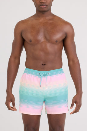 Maillot short pour homme par Saxx | SXSW03L Rayures Brumeuses Aqua | Boutique Vvög, vêtements mode pour homme et femme