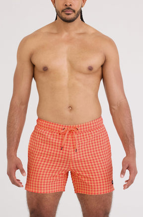 Maillot short pour homme par Saxx | SXSW03L Vichy Pêche | Boutique Vvög, vêtements mode pour homme et femme