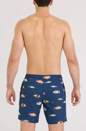 Maillot short pour homme par Saxx | SXSW04L Poissons Denim Foncé | Boutique Vvög, vêtements mode pour homme et femme
