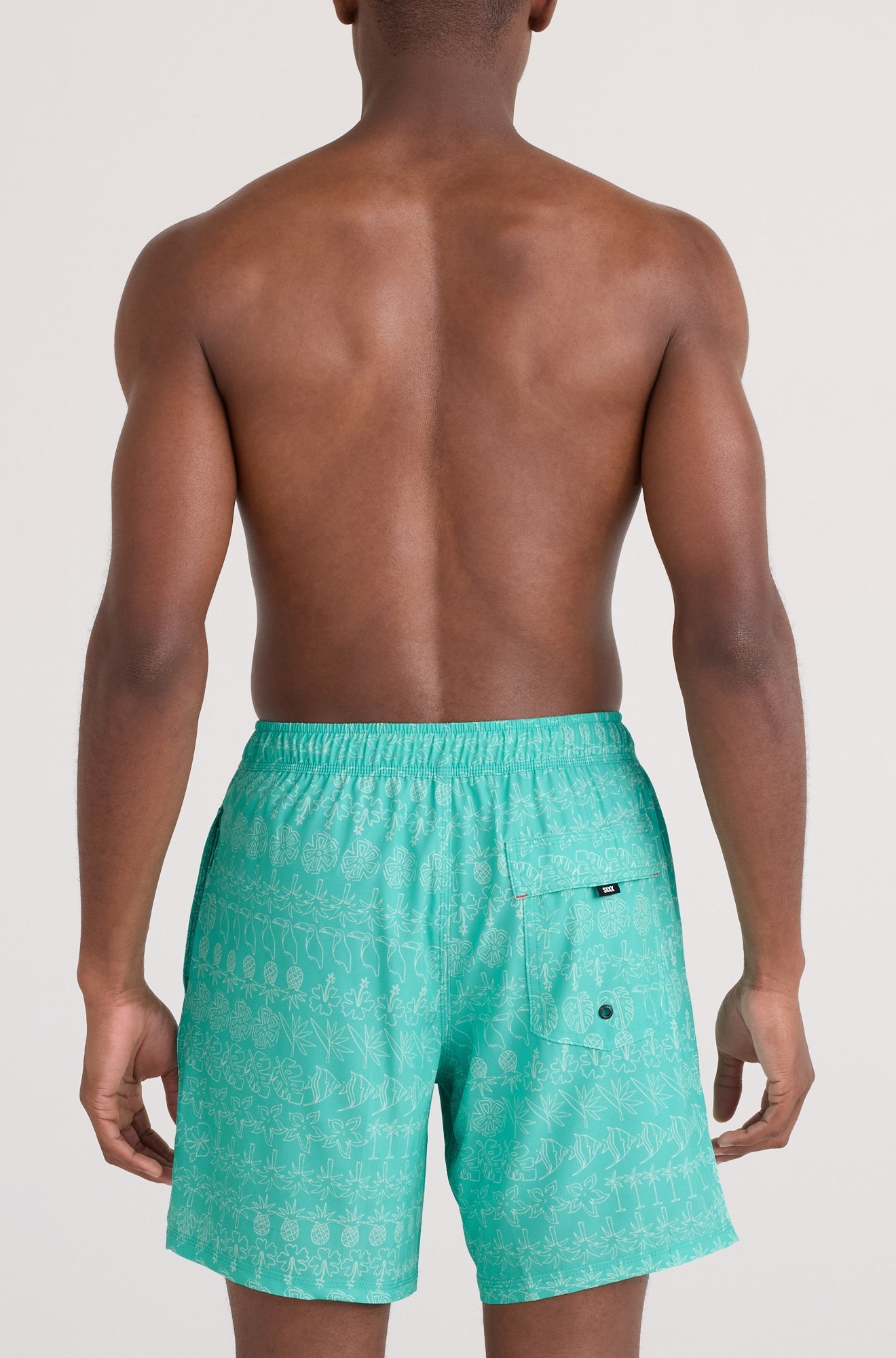 Maillot short pour homme par Saxx | SXSW04L Alignement Île Bleu Surf | Boutique Vvög, vêtements mode pour homme et femme