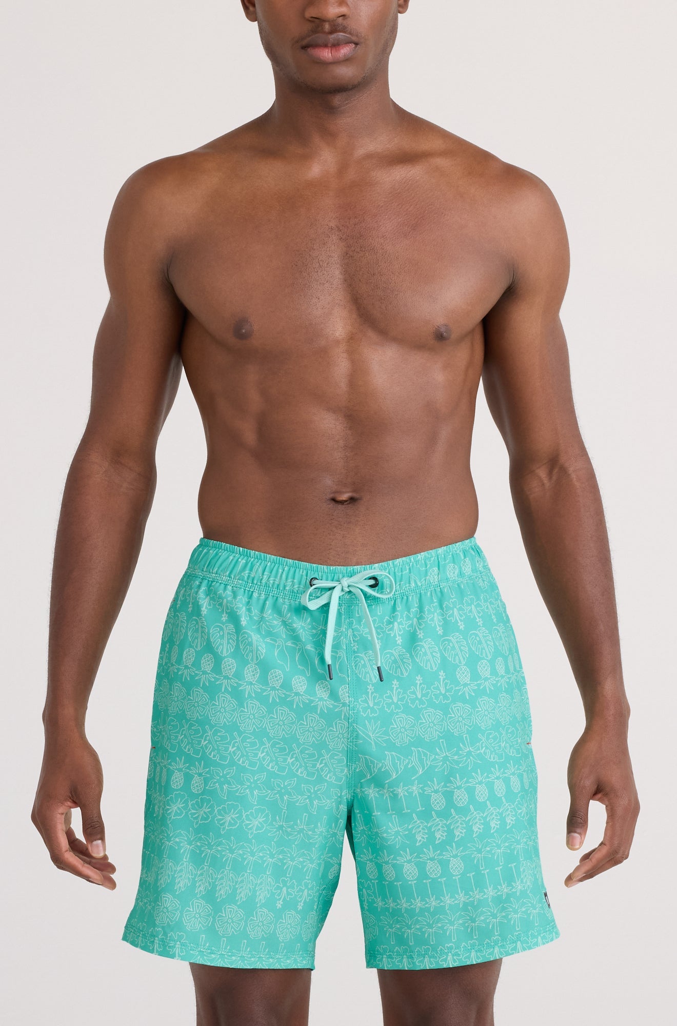 Maillot short pour homme par Saxx | SXSW04L Alignement Île Bleu Surf | Boutique Vvög, vêtements mode pour homme et femme