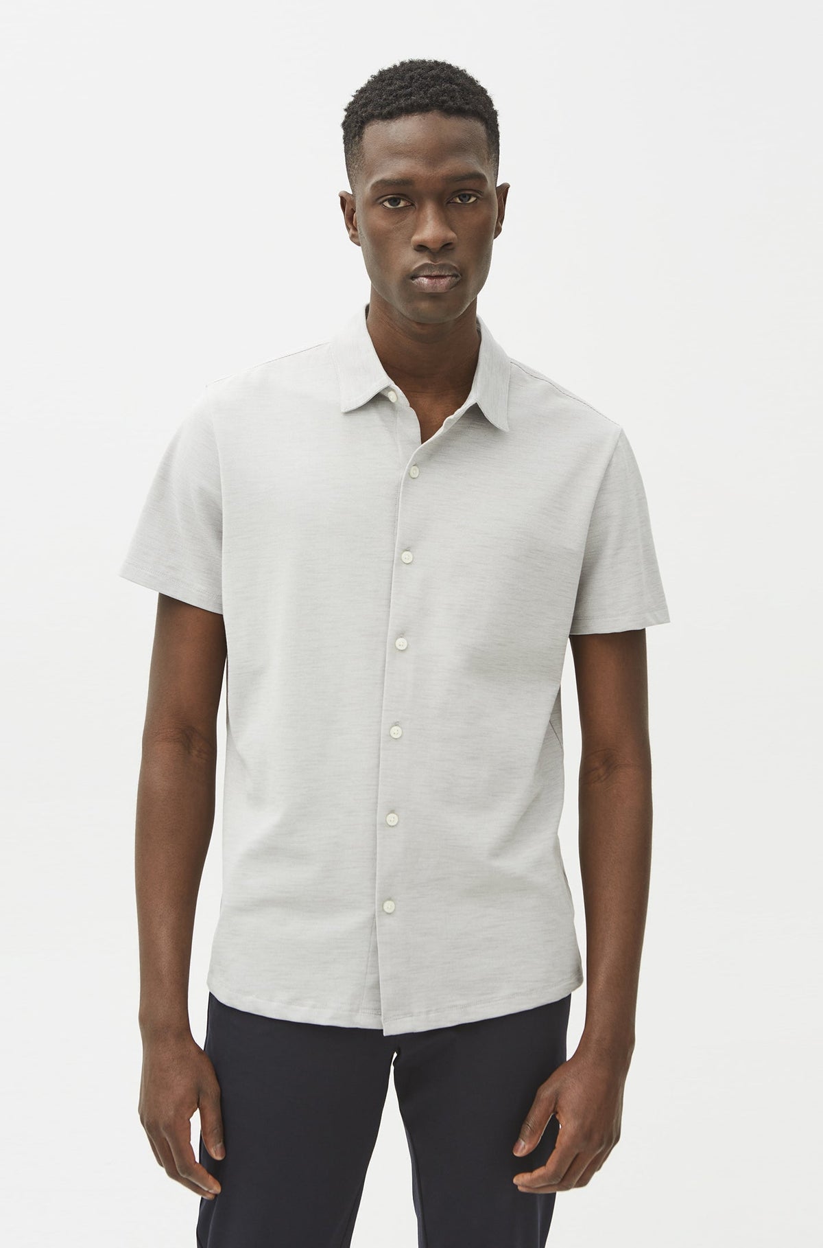 Chemise manches courtes en Knit pour homme par Robert Barakett | Whitner RB21083 Gris | Boutique Vvög, vêtements mode pour homme & femmes