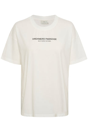 T-Shirt pour femme par Kaffe | 10507486/Lime 110602-CHALK | Boutique Vvög, vêtements mode pour homme et femme