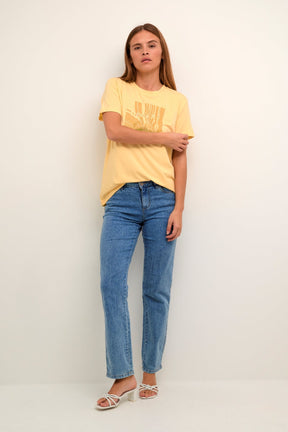 T-Shirt pour femme par Kaffe | 10507525/Minna 120824-PALE BANANA | Boutique Vvög, vêtements mode pour homme et femme