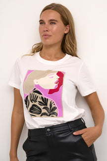 T-Shirt pour femme par Kaffe | Cameron/10508225 Rose Rouge/105302-PINK/RED WOMA| Boutique Vvög, vêtements mode pour homme et femme
