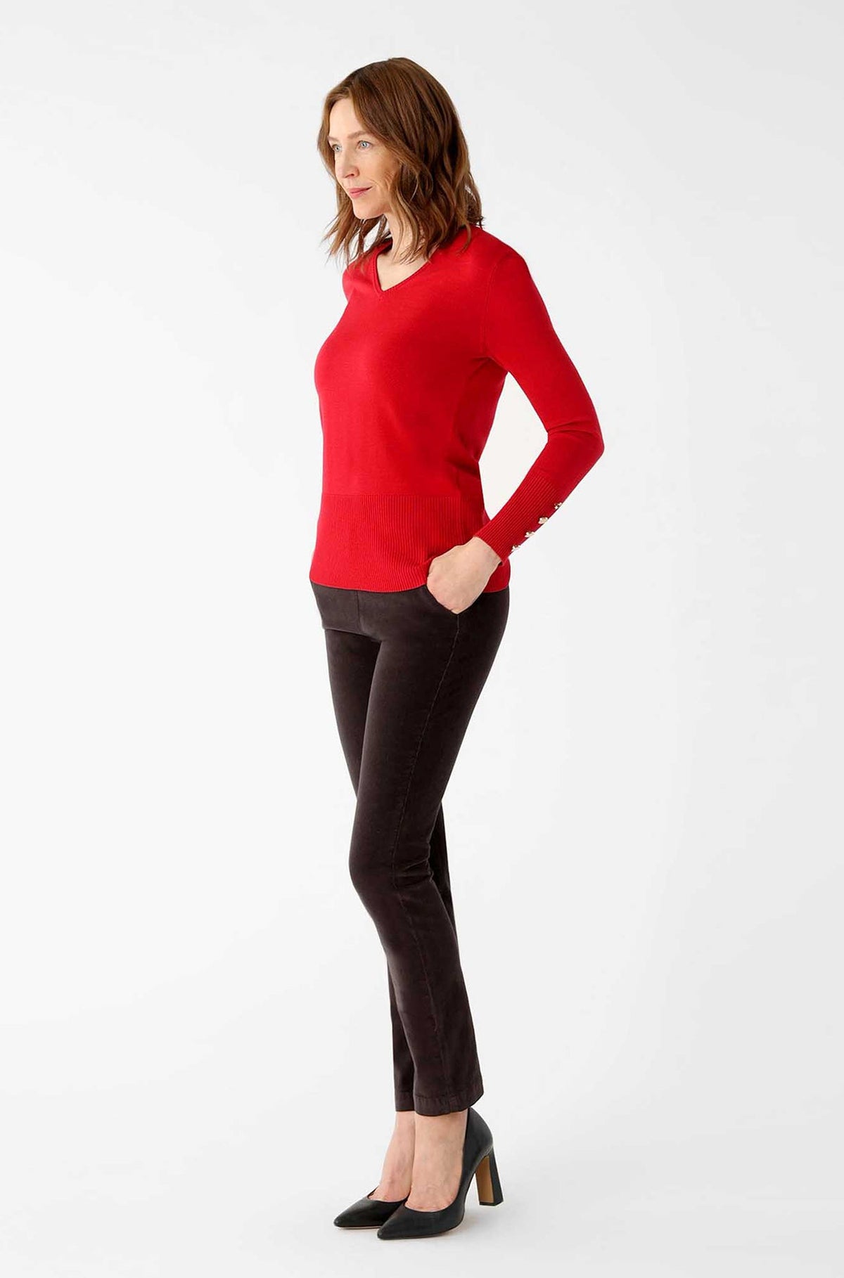 Chandail manches longues pour femme par Lisette L | 1061462 Rouge/Red | Boutique Vvög, vêtements mode pour homme et femme