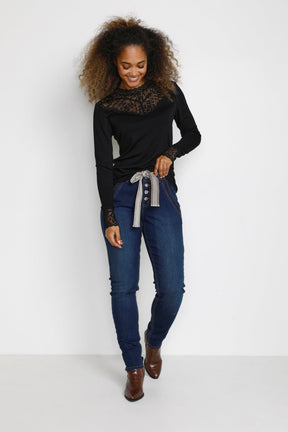 Chandail manches longues pour femme par Cream | 10610672/Trulla 100120-PITCH BLACK | Boutique Vvög, vêtements mode pour homme et femme