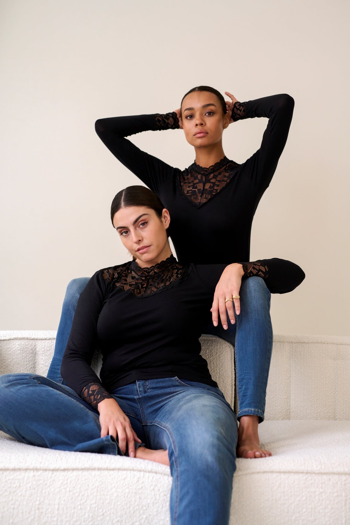 Chandail manches longues pour femme par Cream | 10610672/Trulla 100120-PITCH BLACK | Boutique Vvög, vêtements mode pour homme et femme