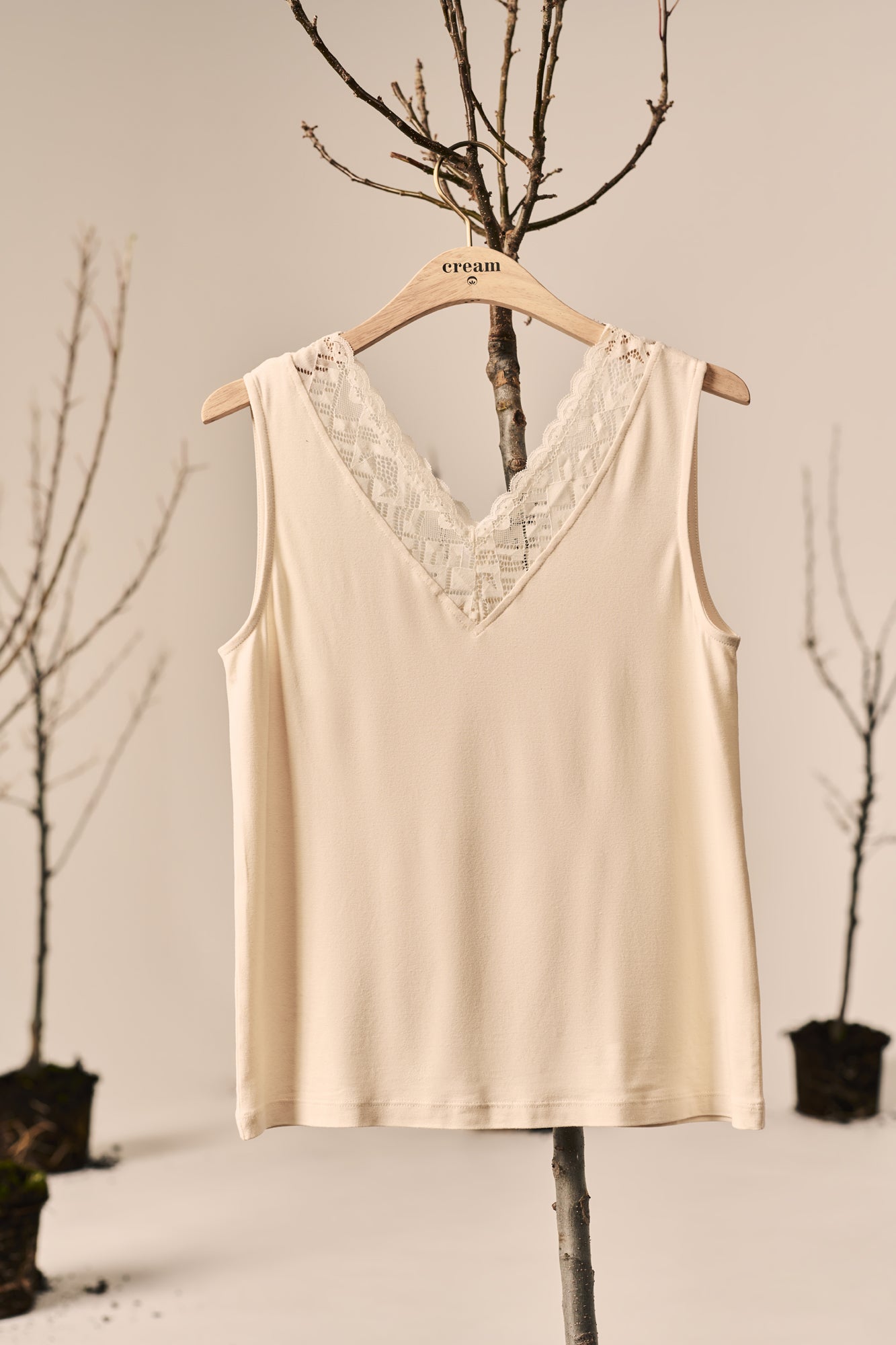 Camisole pour femme par Cream | Trulla/10611087 Blanc/110602-SNOW WHITE | Boutique Vvög, vêtements mode pour homme et femme