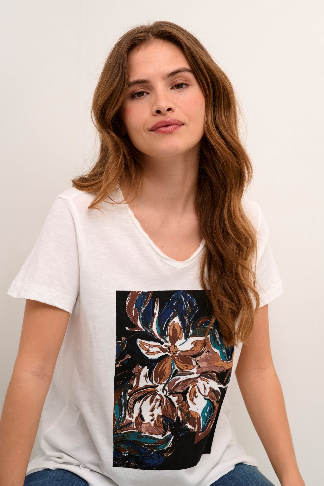 T-Shirt pour femme par Cream | 10612023/Mody 105060-SNOW WHITE BLAC | Boutique Vvög, vêtements mode pour homme et femme