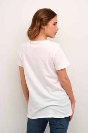 T-Shirt pour femme par Cream | 10612023/Mody 105060-SNOW WHITE BLAC | Boutique Vvög, vêtements mode pour homme et femme
