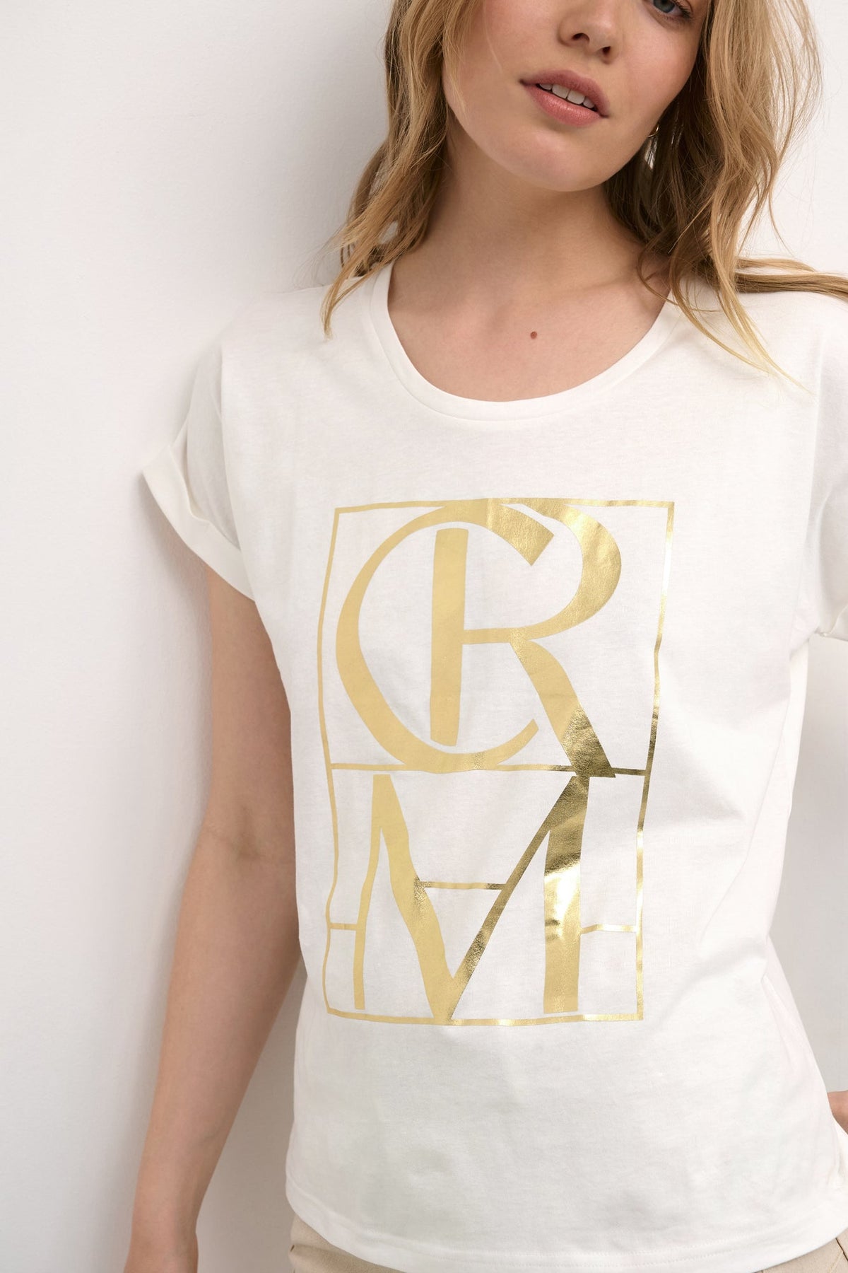 T-Shirt pour femme par Cream | Luvan/10612218 Blanc/110602-SNOW WHITE | Boutique Vvög, vêtements mode pour homme et femme