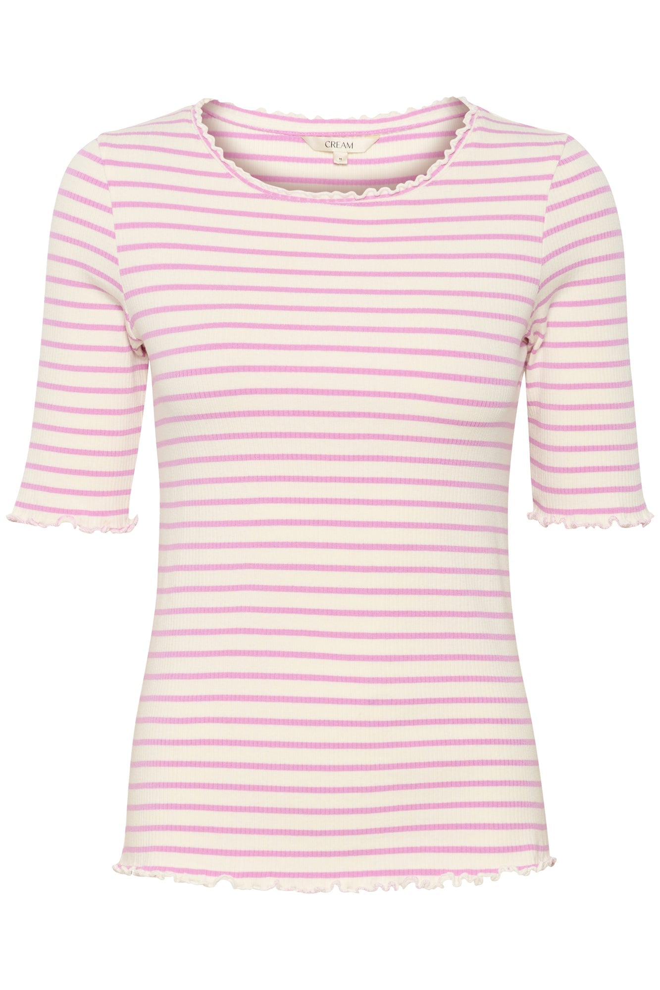 T-Shirt pour femme par Cream | 10612457 Blanc Rose/105573-WHITE PINK | Boutique Vvög, vêtements mode pour homme et femme