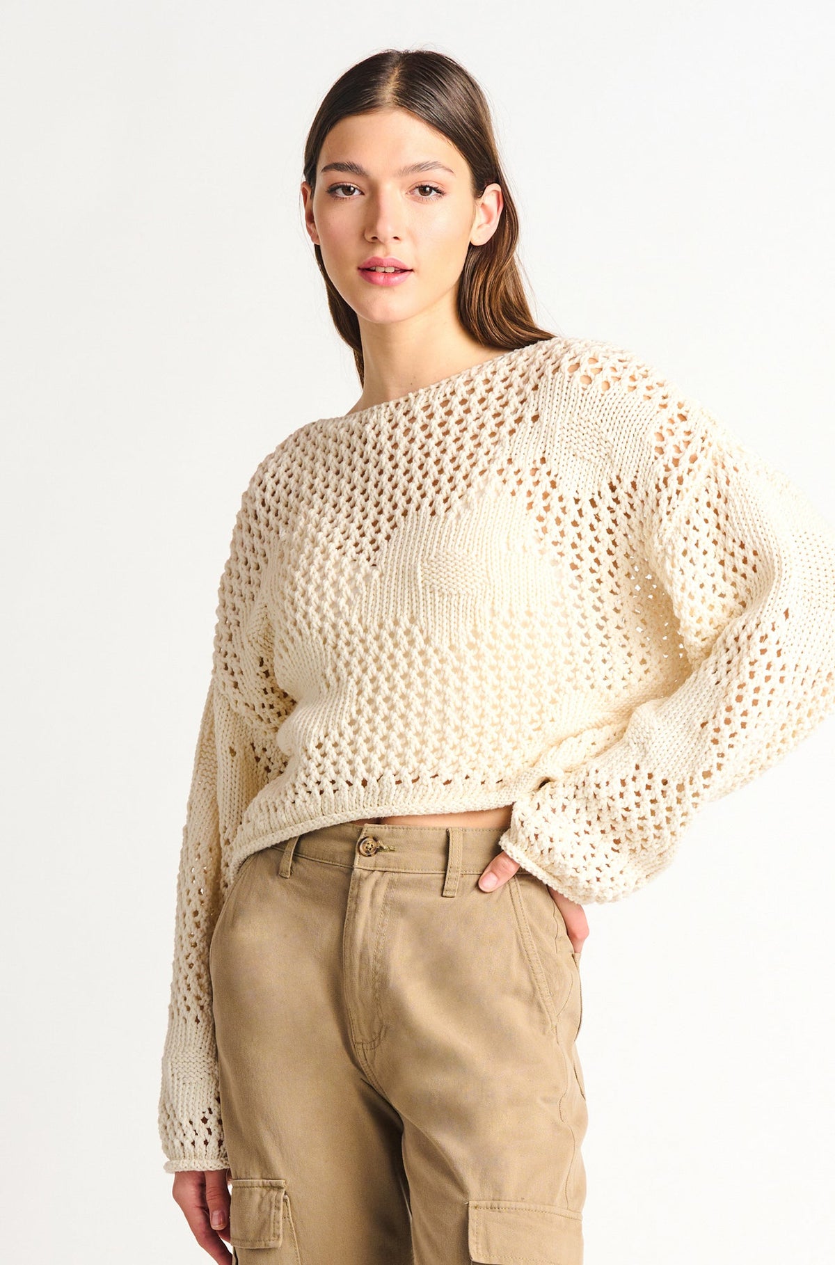 Tricot pour femme par Dex | 2227007 D 80364-IVORY | Boutique Vvög, vêtements mode pour homme et femme