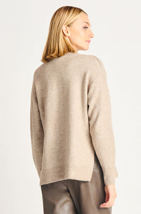 Chandail manches longues pour femme par Dex | 2227015 D 80388-TAUPE MELANGE | Boutique Vvög, vêtements mode pour homme et femme