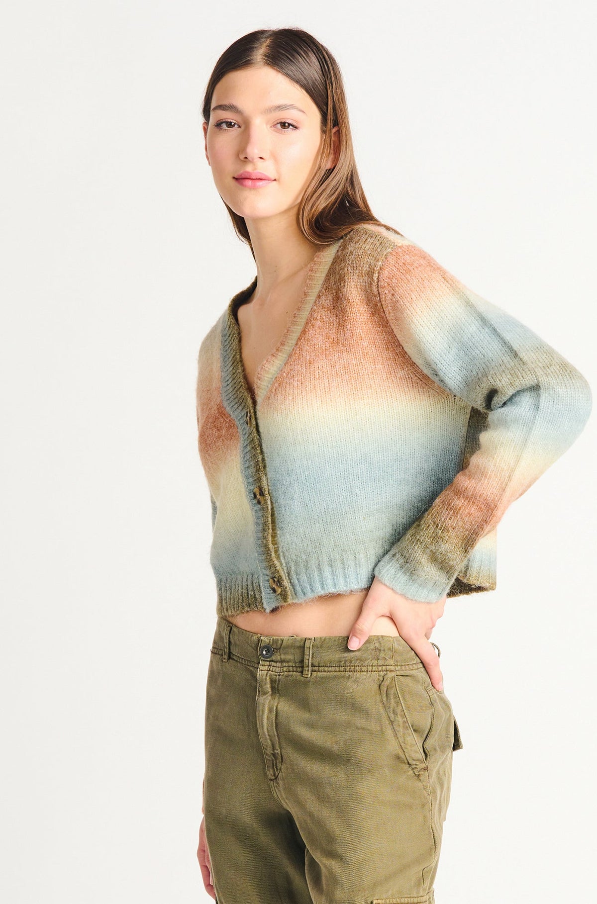 Cardigan pour femme par Dex | 2227268 D 80467-COOPER/GREEN | Boutique Vvög, vêtements mode pour homme et femme