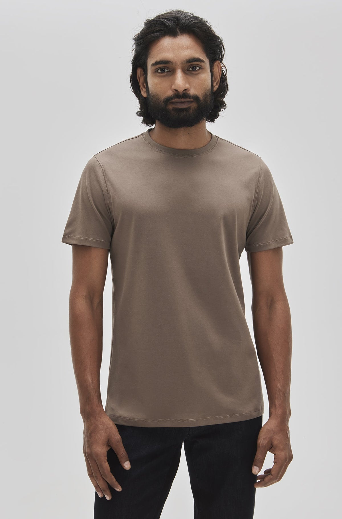 T-Shirt col rond pour homme par Robert Barakett | Georgia 23336 Brun | Boutique Vvög, vêtements mode pour homme et femme
