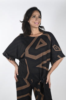 Blouse pour femme par Frank Lyman | 233371 BLK/BRWN | Boutique Vvög, vêtements mode pour homme et femme