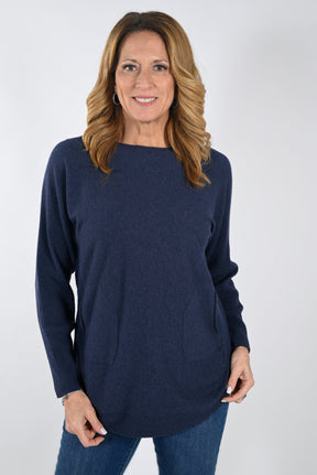 Chandail manches longues pour femme par Frank Lyman | 233863U NAVY | Boutique Vvög, vêtements mode pour homme et femme