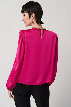 Chandail manches longues pour femme par Joseph Ribkoff | 234934 Shocking Pink | Boutique Vvög, vêtements mode pour homme et femme