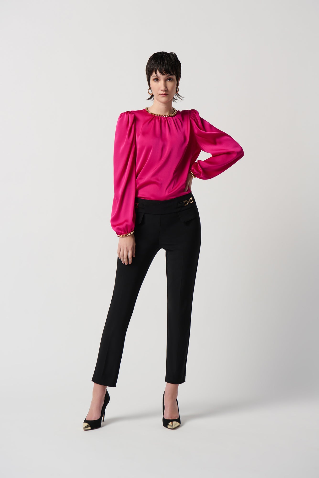 Chandail manches longues pour femme par Joseph Ribkoff | 234934 Shocking Pink | Boutique Vvög, vêtements mode pour homme et femme