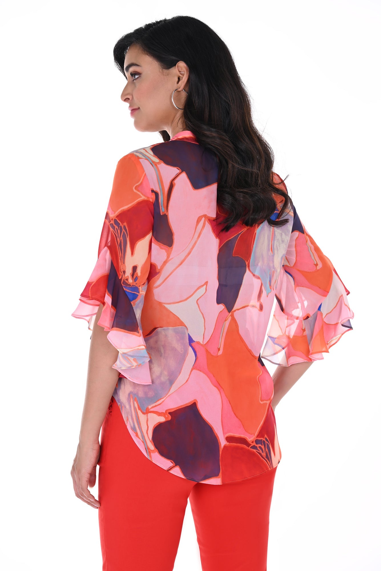 Blouse pour femme par Frank Lyman | 246140 ORANGE/PINK | Boutique Vvög, vêtements mode pour homme et femme